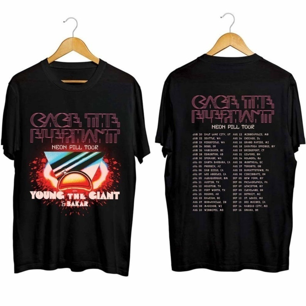Cage The Elephant  Neon Pill Tour  Shirt 2 Sided Tshirt Gift